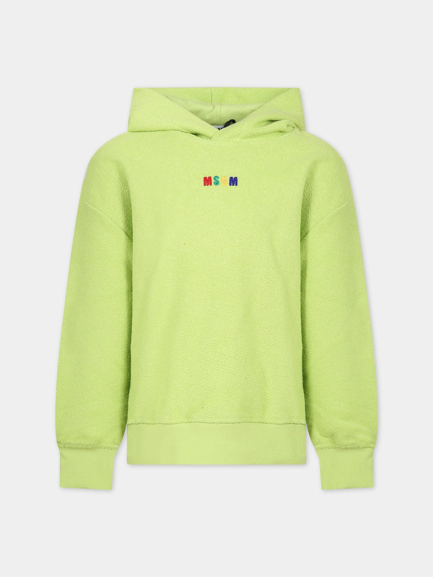 Felpa verde per bambini con logo,Msgm Kids,MS029321 086