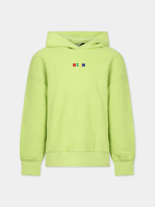 Felpa verde per bambini con logo,Msgm Kids,MS029321 086
