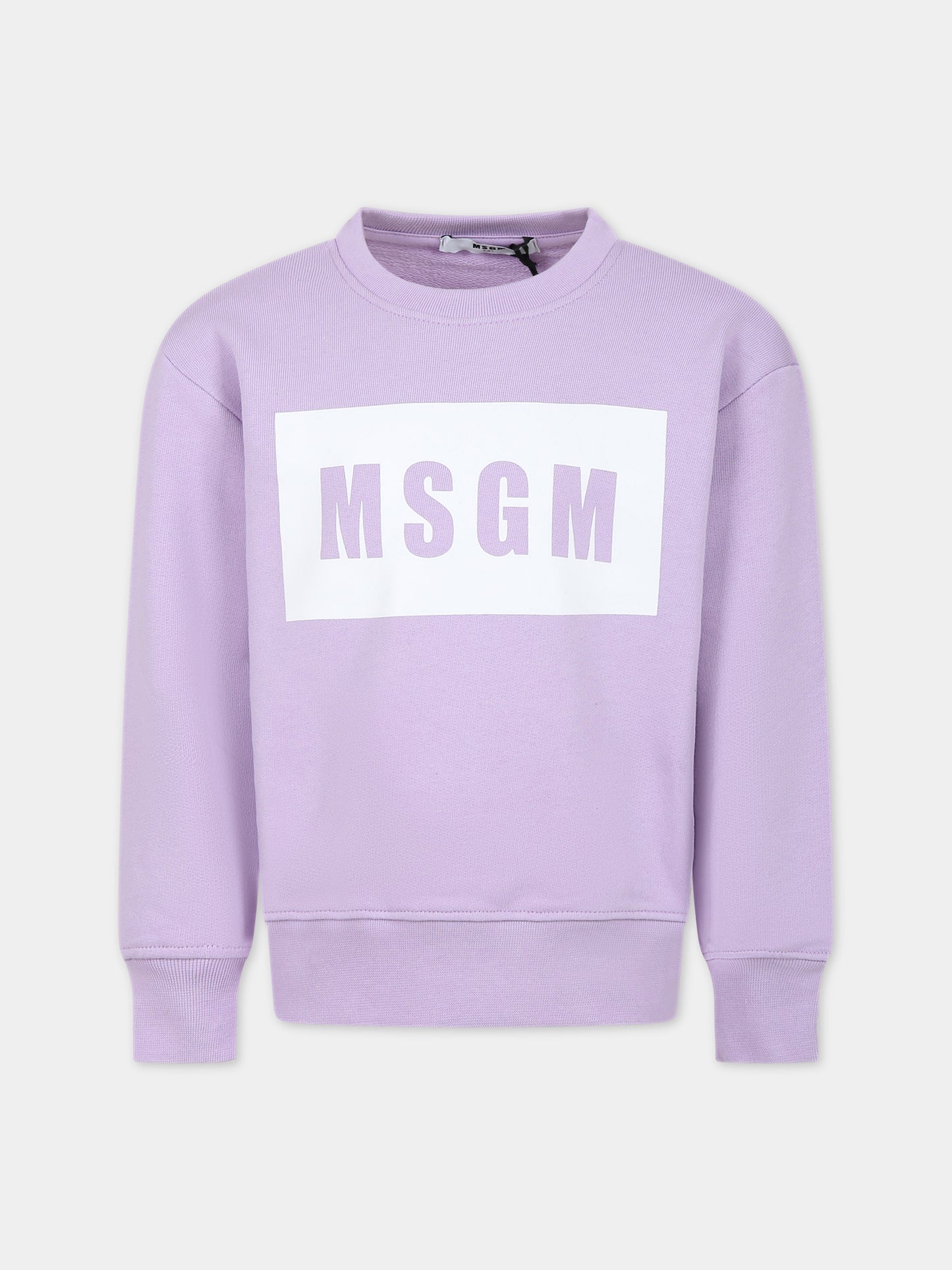Felpa lilla per bambini con logo,Msgm Kids,MS029322 071
