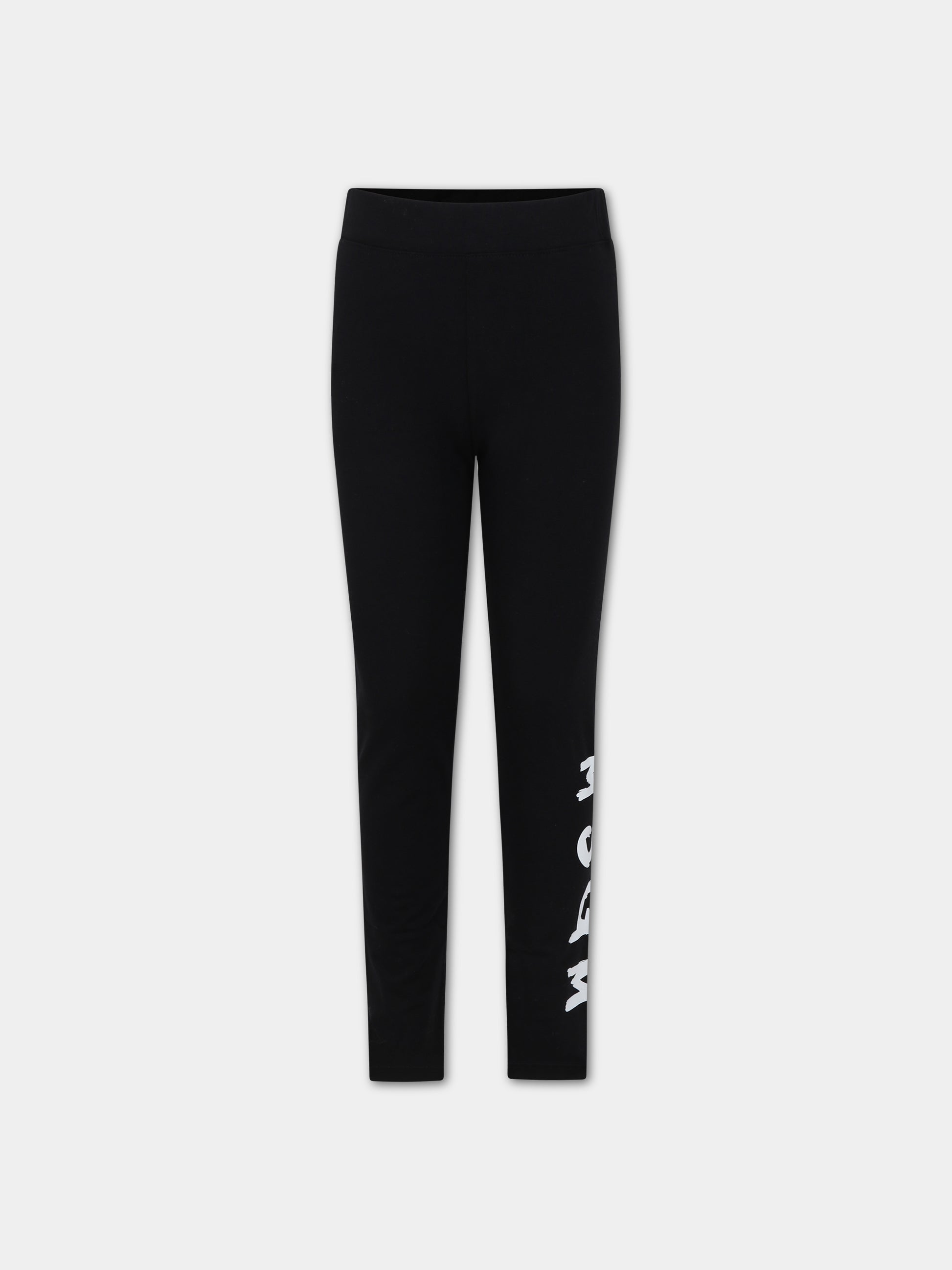 Leggings neri per bambina con logo,Msgm Kids,MS029330 110