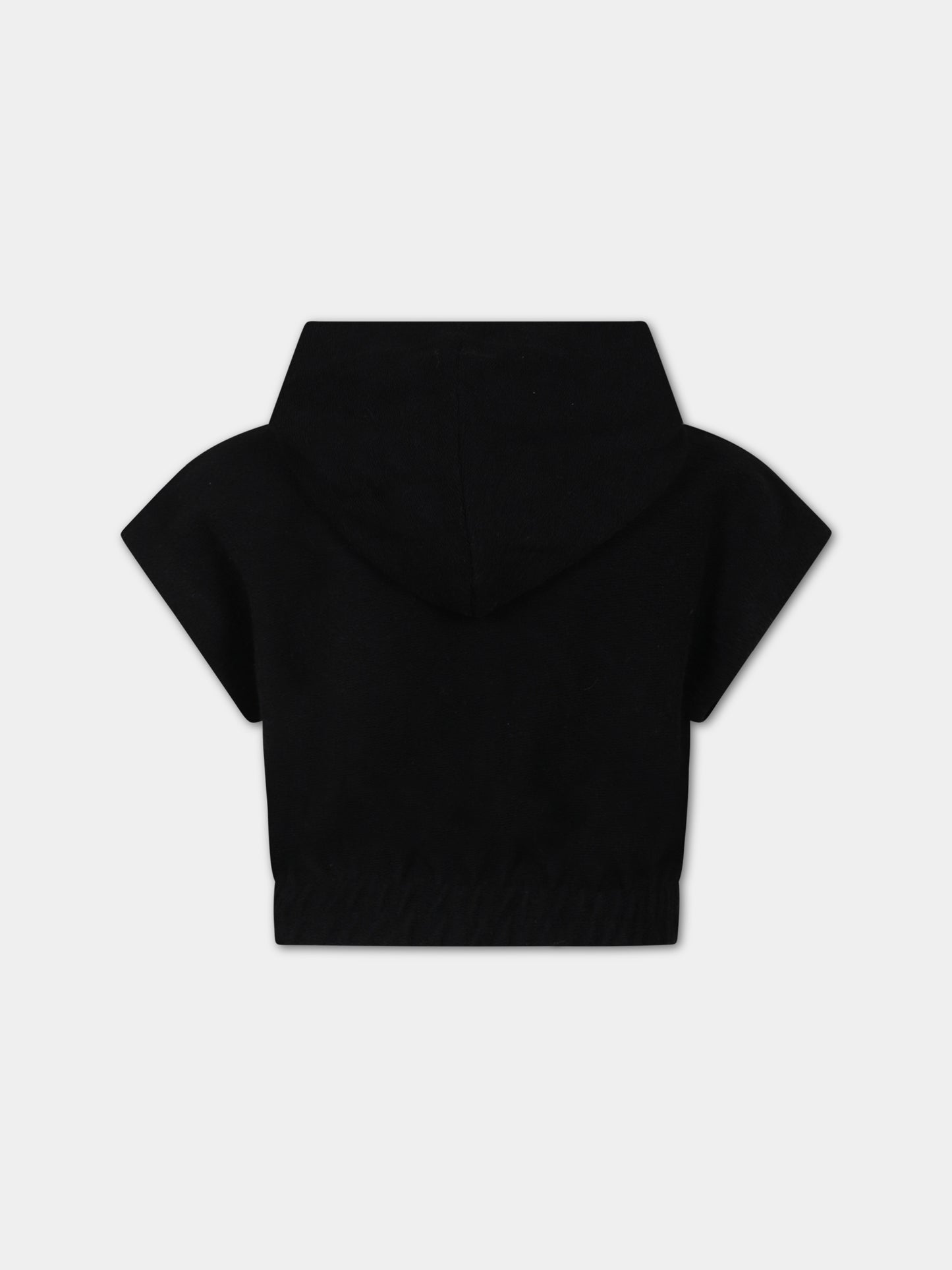 Felpa nera per bambina con logo,Msgm Kids,MS029337 110