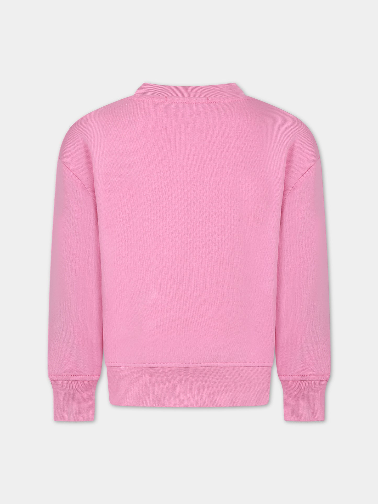 Felpa rosa per bambina con logo,Msgm Kids,MS029373 042