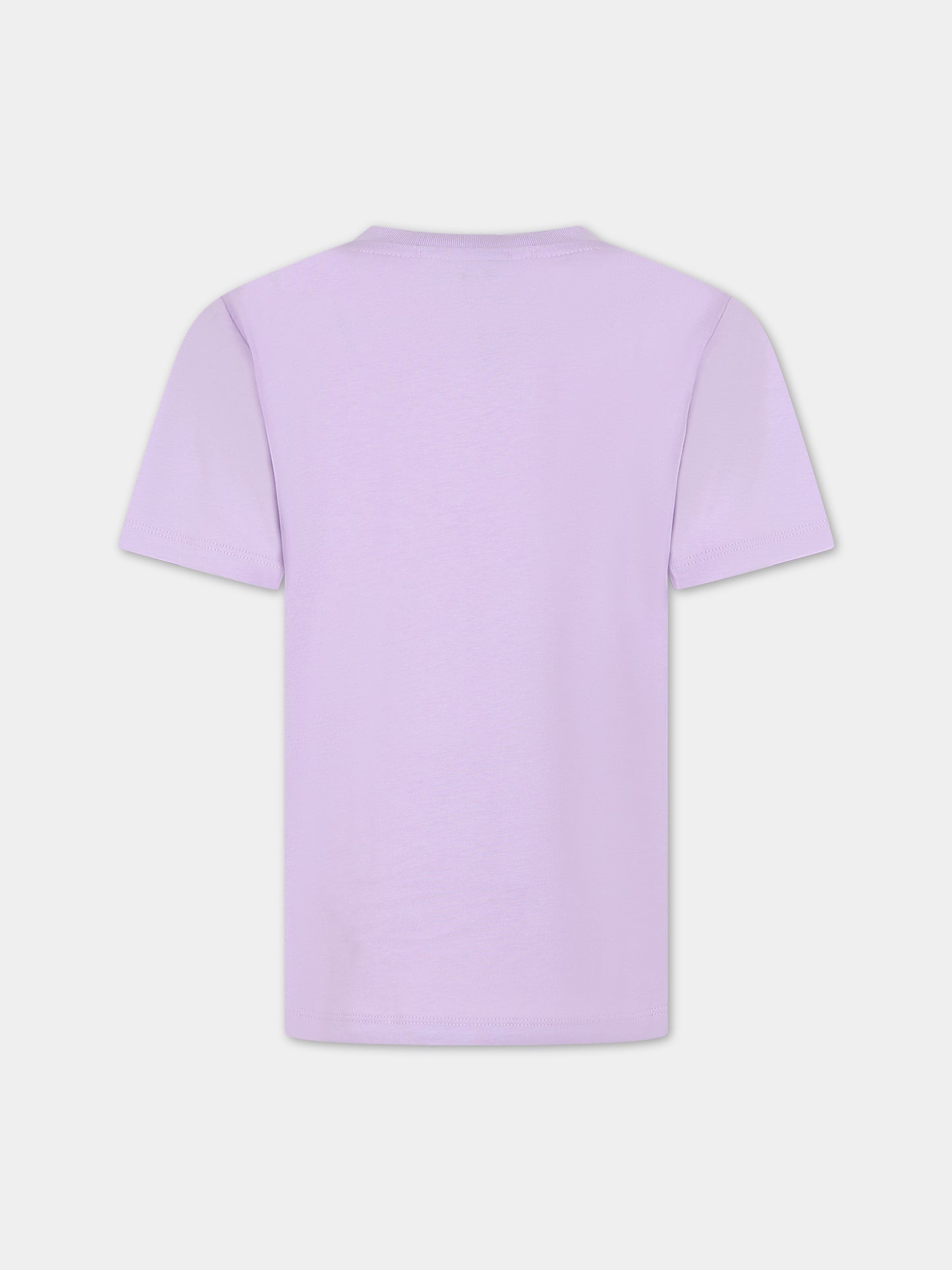 T-shirt lilla per bambina con logo,Msgm Kids,MS029458 071