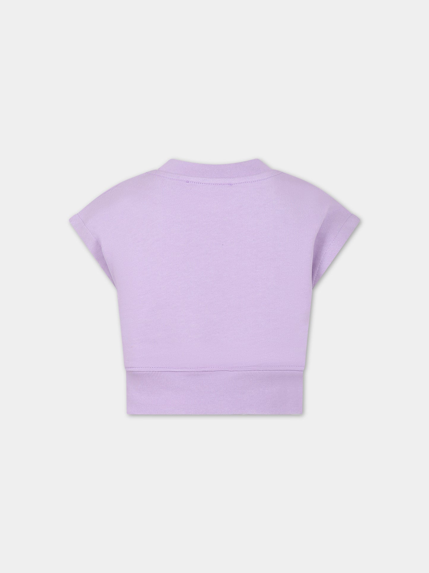 Felpa viola per bambina con logo,Msgm Kids,MS029462 071