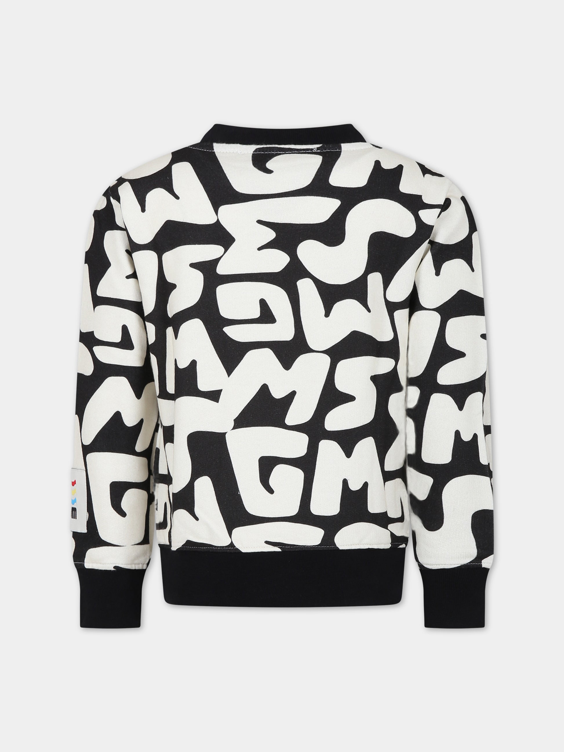 Felpa nera per bambino con logo,Msgm Kids,MS029498 200