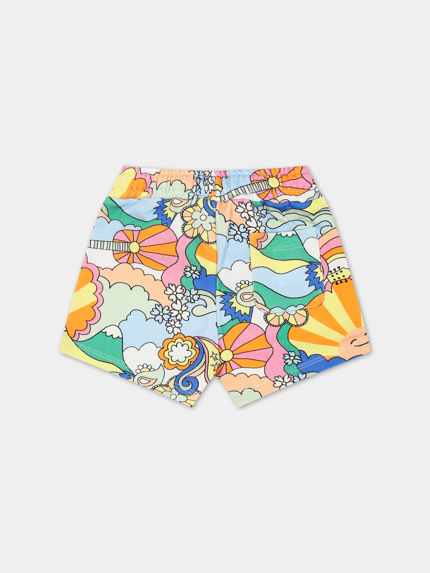 Shorts gialli per neonata con stampa,Stella Mccartney Kids,TS6019 Z1074 101MC