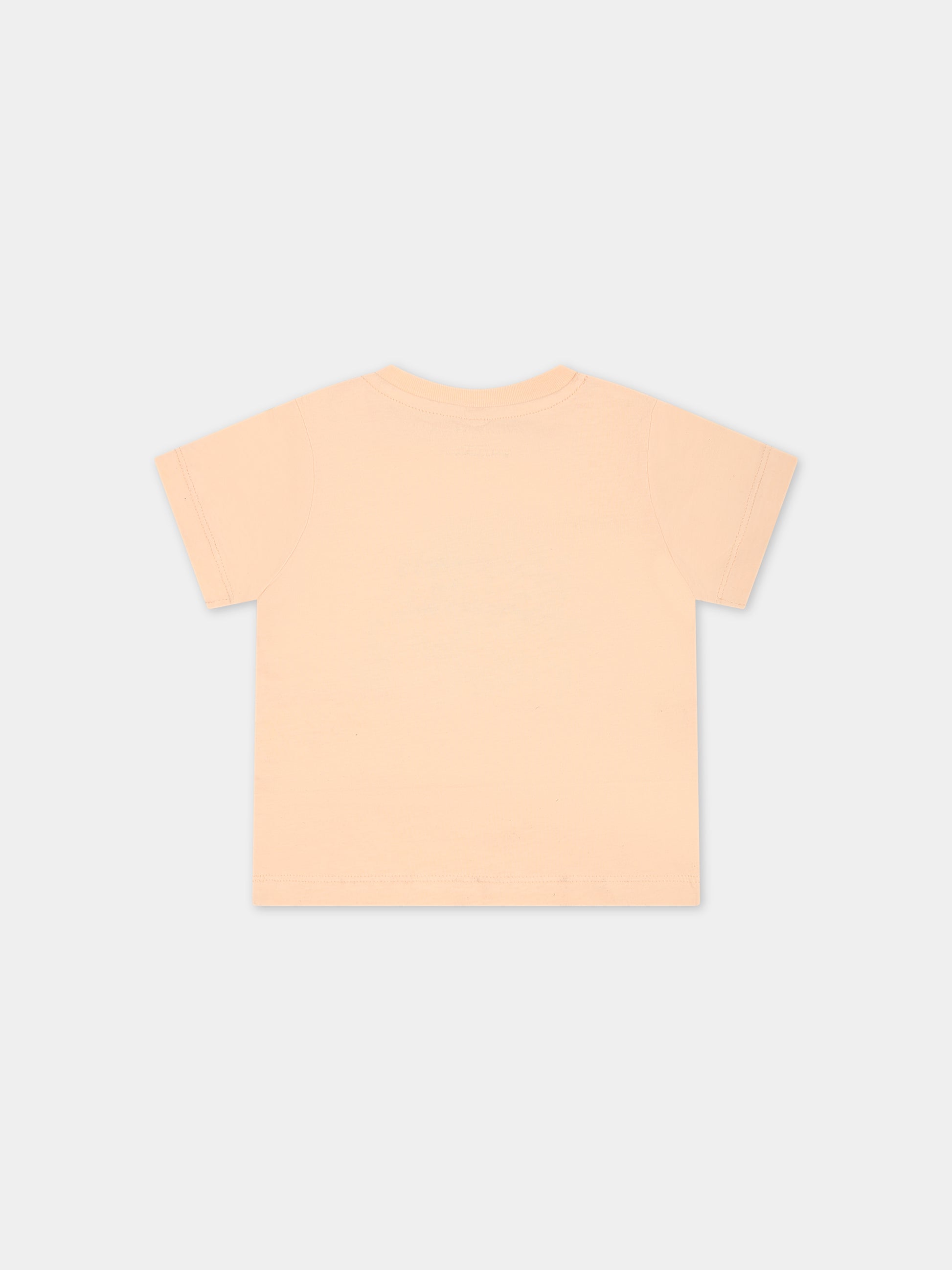T-shirt rosa per neonata con logo e stampa,Stella Mccartney Kids,TS8001 Z0434 504