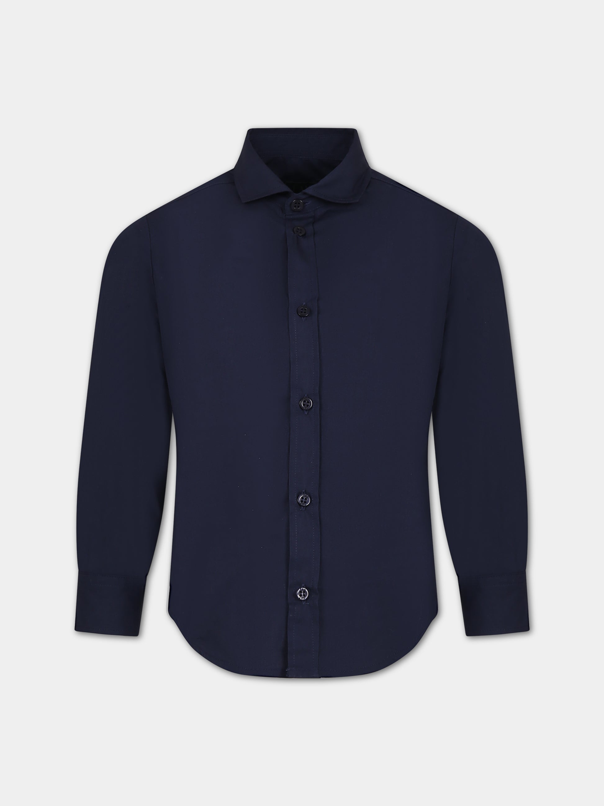 Camicia blu per bambino con logo,Fay Kids,FS5P30 P0013 620