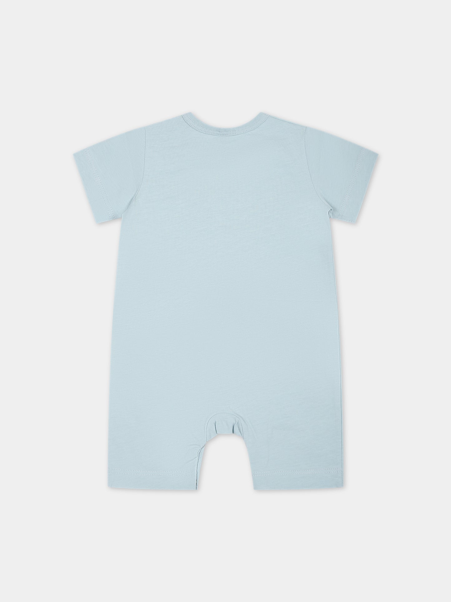 Pagliaccetto celeste per neonato con chitarra e logo,Stella Mccartney Kids,TSA501 Z0434 607